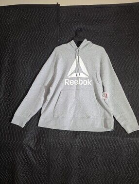Reebok Men's Light Gray Logo Pullover Hoodie
